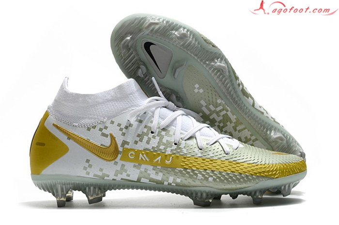 Nike Chaussures de Foot Phantom GT Elite Dynamic Fit FG Vert/Blanc
