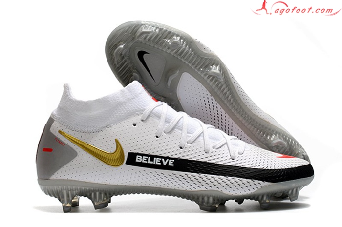 Nike Chaussures de Foot Phantom GT Elite Dynamic Fit FG Blanc