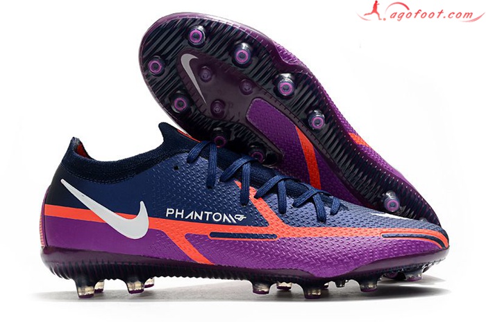 Nike Chaussures de Foot Phantom GT Elite AG-PRO Bleu/Pourpre
