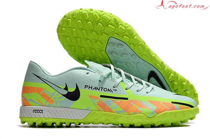 Nike Chaussures de Foot React Phantom GT2 Pro TF Vert