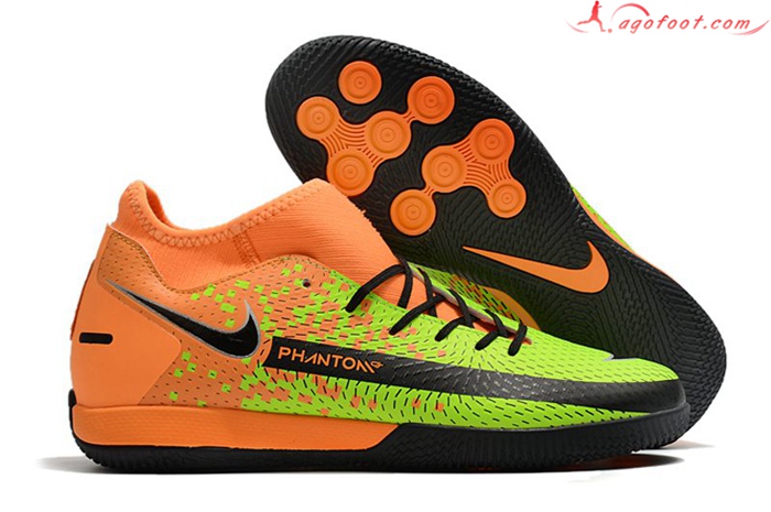 Nike Chaussures de Foot Phantom GT Academy Dynamic Fit IC Vert/Orange