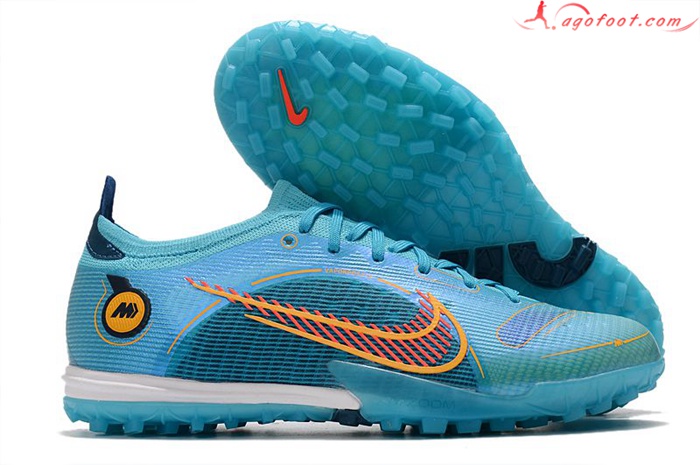 Nike Chaussures de Foot Vapor 14 Elite TF Bleu Clair