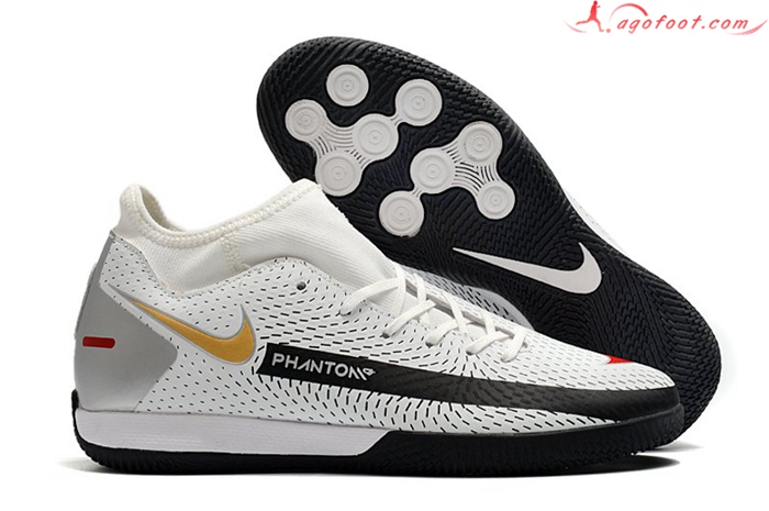 Nike Chaussures de Foot Phantom GT Academy Dynamic Fit IC Blanc