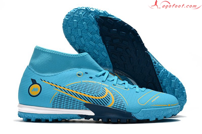 Nike Chaussures de Foot Superfly 8 Academy TF Bleu Clair