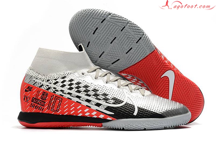 Nike Chaussures de Foot Mercurial Superfly 7 Elite MDS IC Argent