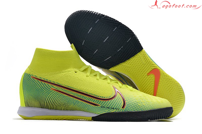 Nike Chaussures de Foot Mercurial Superfly 7 Elite MDS IC Jaune/Vert