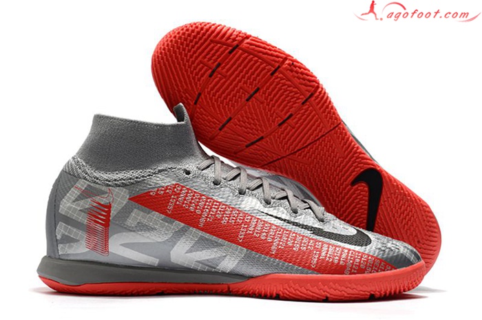 Nike Chaussures de Foot Mercurial Superfly 7 Elite MDS IC Gris