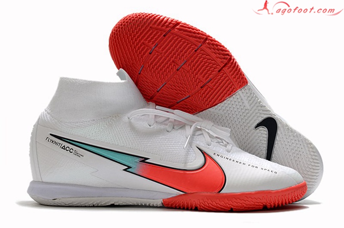 Nike Chaussures de Foot Mercurial Superfly 7 Elite MDS IC Blanc