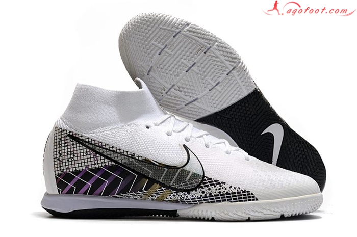 Nike Chaussures de Foot Mercurial Superfly 7 Elite MDS IC Blanc