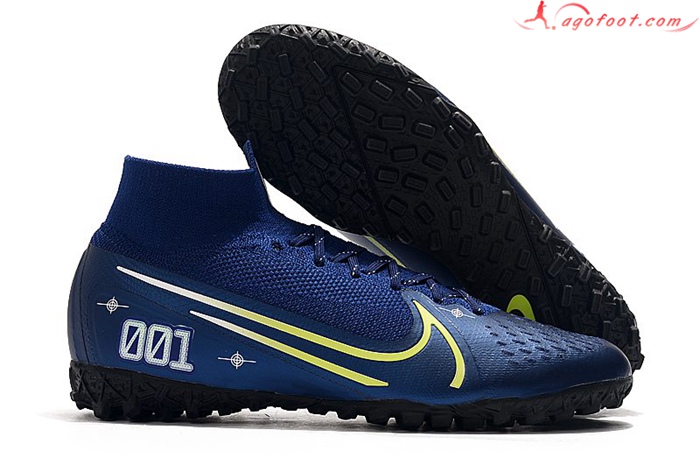Nike Chaussures de Foot Mercurial Superfly 7 Elite MDS TF Bleu Marins