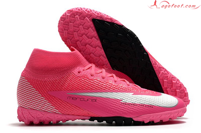 Nike Chaussures de Foot Mercurial Superfly 7 Elite MDS TF Rose