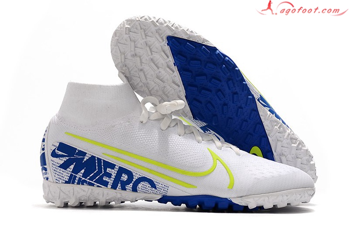 Nike Chaussures de Foot Mercurial Superfly 7 Elite MDS TF Blanc