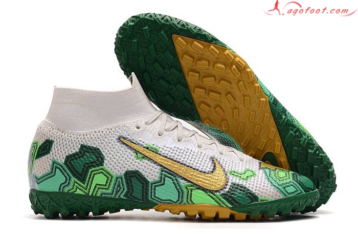 Nike Chaussures de Foot Mercurial Superfly 7 Elite MDS TF Blanc