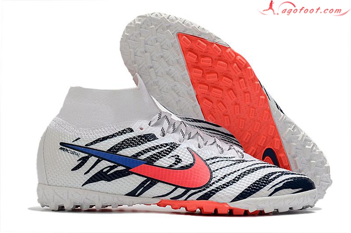 Nike Chaussures de Foot Mercurial Superfly 7 Elite MDS TF Blanc