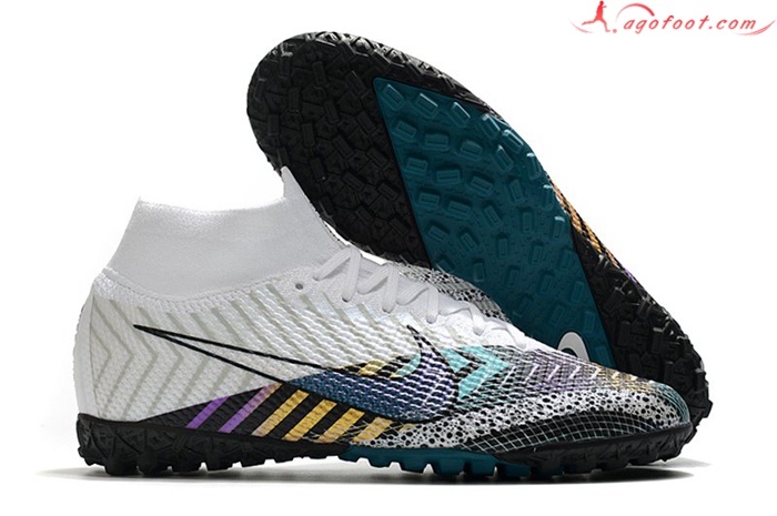 Nike Chaussures de Foot Mercurial Superfly 7 Elite MDS TF Blanc