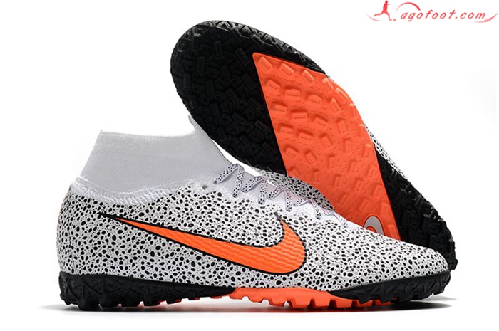 Nike Chaussures de Foot Mercurial Superfly 7 Elite MDS TF Blanc/Noir