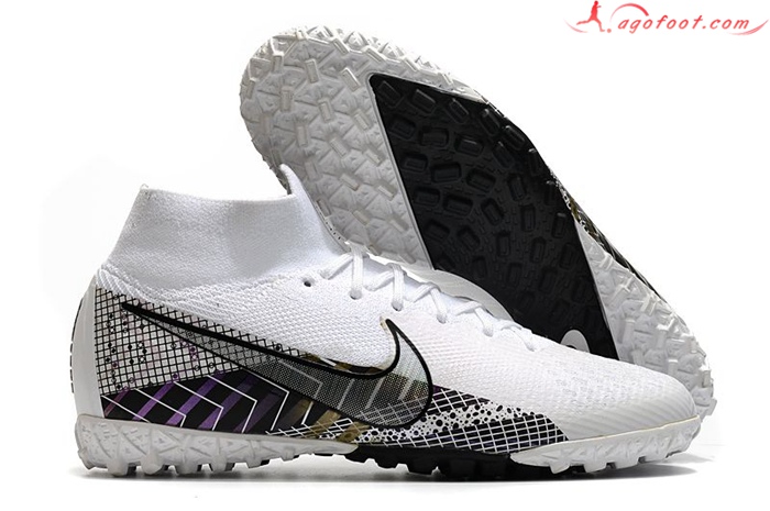 Nike Chaussures de Foot Mercurial Superfly 7 Elite MDS TF Blanc