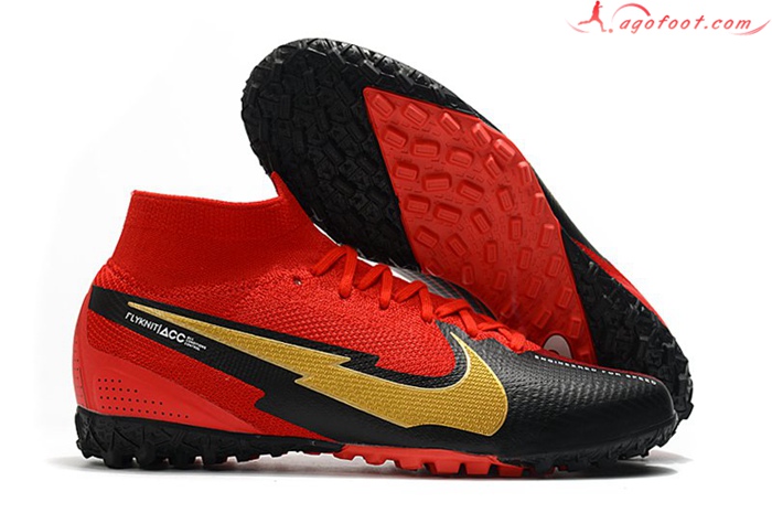 Nike Chaussures de Foot Mercurial Superfly 7 Elite MDS TF Rouge/Noir