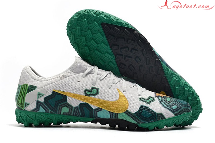 Nike Chaussures de Foot Vapor 13 Pro TF Blanc/Vert