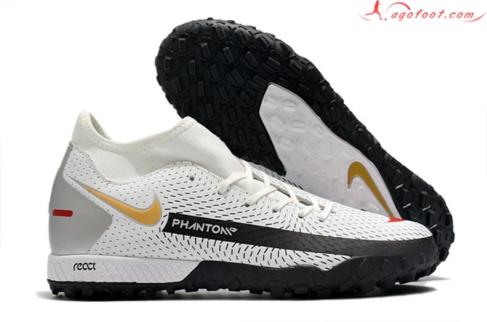 Nike Chaussures de Foot Phantom GT Academy Dynamic Fit TF Blanc