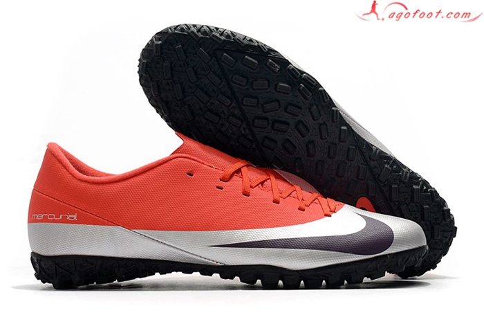 Nike Chaussures de Foot Mercurial Vapor 13 Academy TF Rouge/Argent