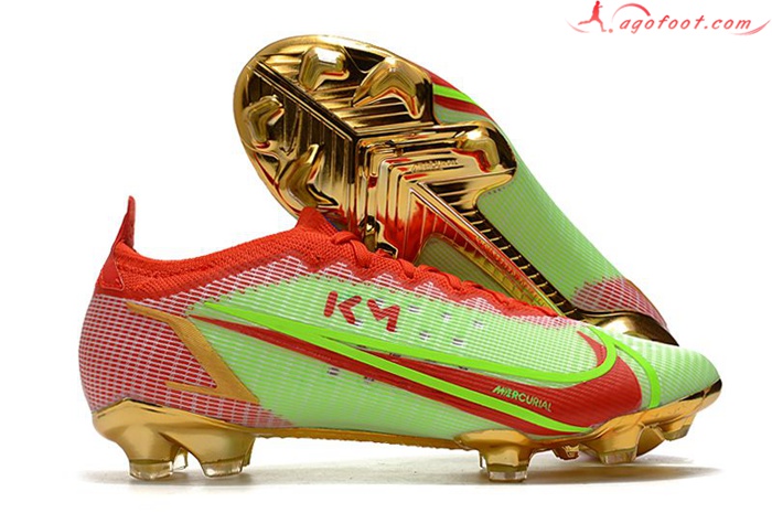Nike Chaussures de Foot Mercurial Vapor XIV Elite FG Vert/Rouge