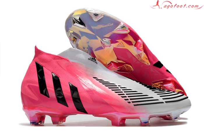 Adidas Chaussures de Foot Predator Edge+ FG Blanc/Rose
