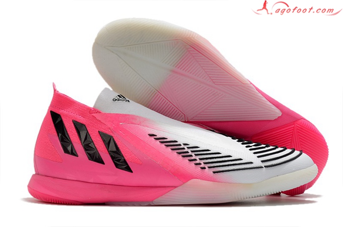 Adidas Chaussures de Foot Predator Edge1 IC Rose/Blanc