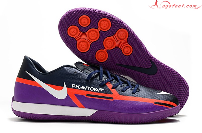 Nike Chaussures de Foot React Phantom GT2 Pro IC Pourpre/Bleu