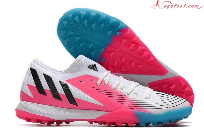 Adidas Chaussures de Foot Predator Edge.3 Low TF Blanc/Rose