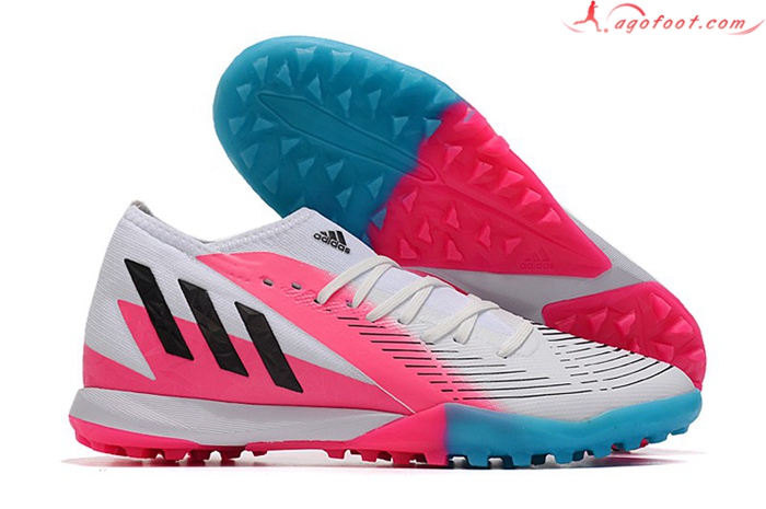 Adidas Chaussures de Foot Predator Edge.3 TF Blanc/Rose