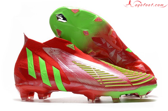 Adidas Chaussures de Foot Predator Edge+ FG Rouge/Vert