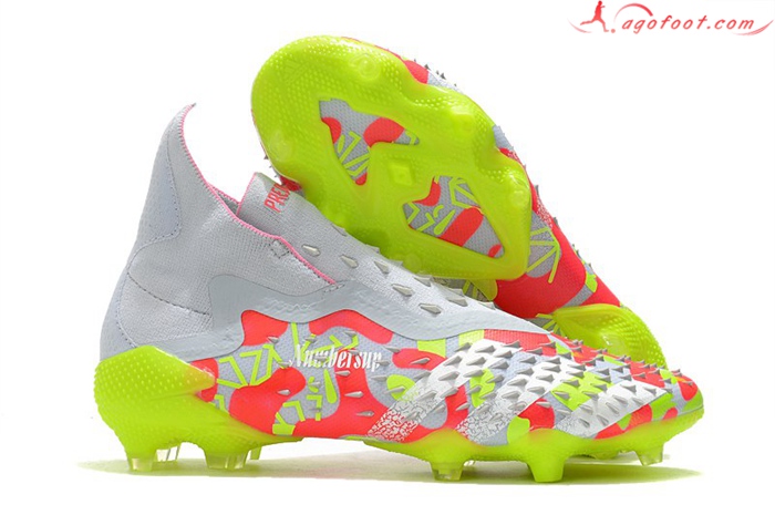 Adidas Chaussures de Foot Predator Freak + FG Rouge/Vert