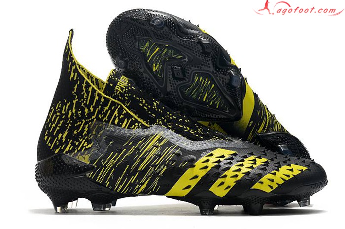Adidas Chaussures de Foot Predator Freak + FG Noir/jaune