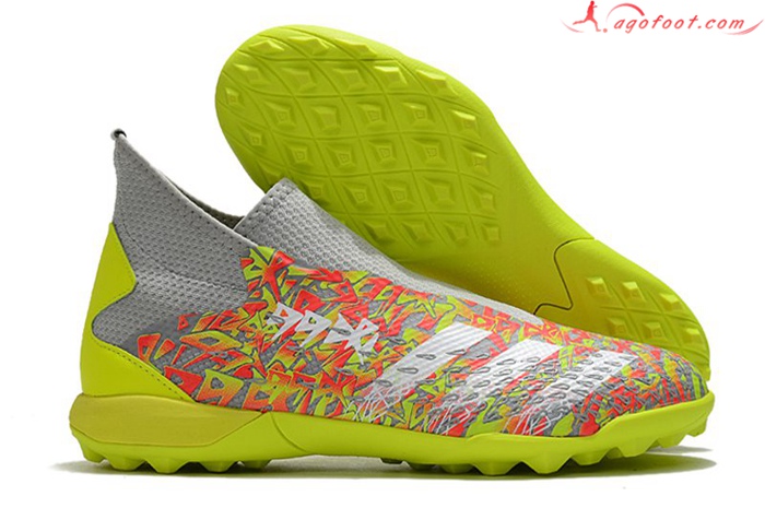 Adidas Chaussures de Foot Predator Freak3 Laceless TF Rouge/Vert