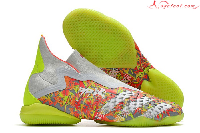 Adidas Chaussures de Foot Predator Freak + IC Rouge/Vert