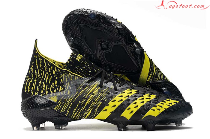 Adidas Chaussures de Foot Predator Freak.1 FG Noir/Jaune