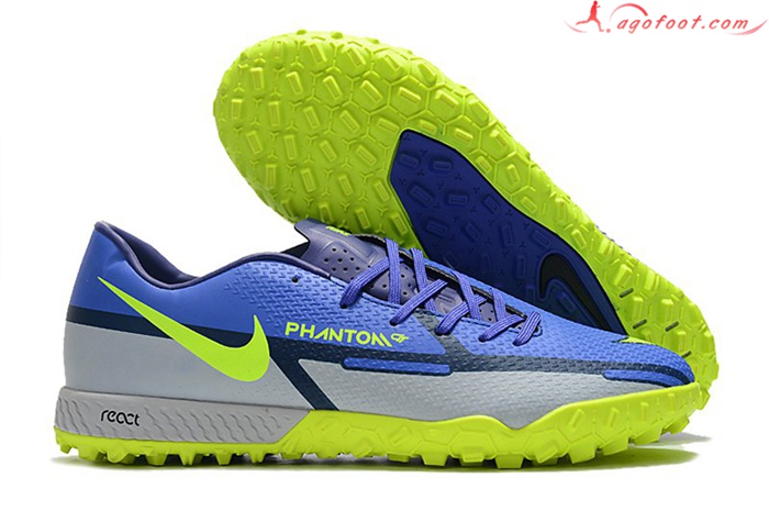 Nike Chaussures de Foot React Phantom GT2 Pro TF Bleu
