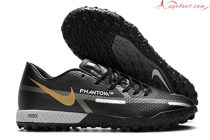Nike Chaussures de Foot React Phantom GT2 Pro TF Noir