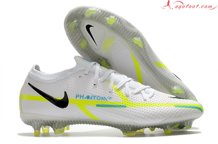 Nike Chaussures de Foot Phantom GT2 Elite FG White Blanc/Vert