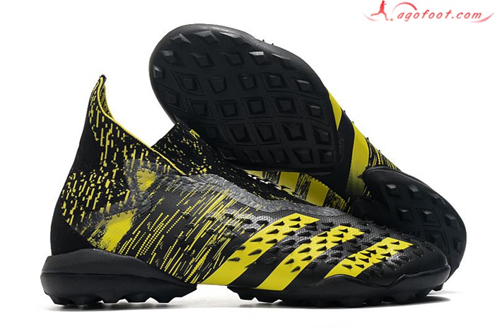 Adidas Chaussures de Foot Predator Freak + TF Noir/Jaune