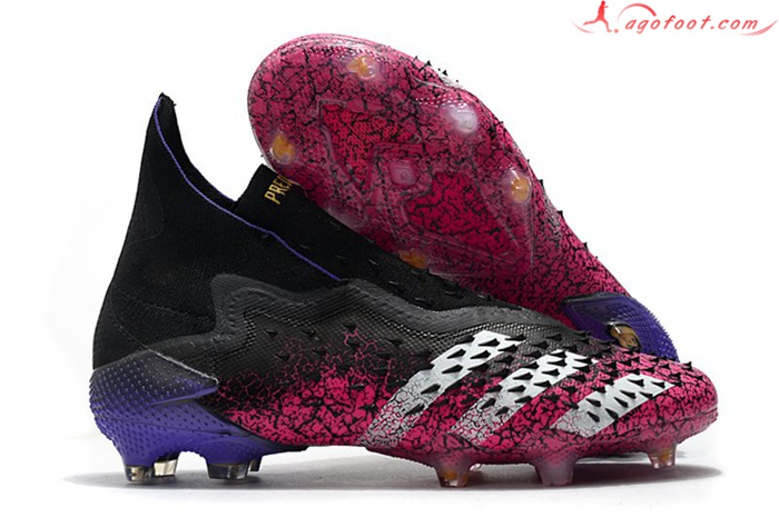 Adidas Chaussures de Foot Predator Freak + FG Noir/Rose