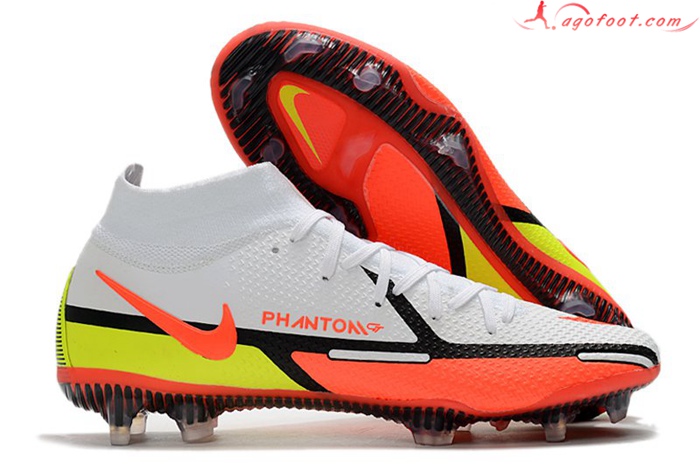 Nike Chaussures de Foot Phantom GT2 Elite DF FG Blanc/Orange