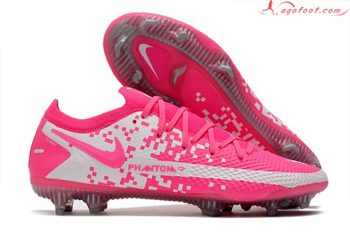 Nike Chaussures de Foot Phantom GT Elite FG Rose/Blanc