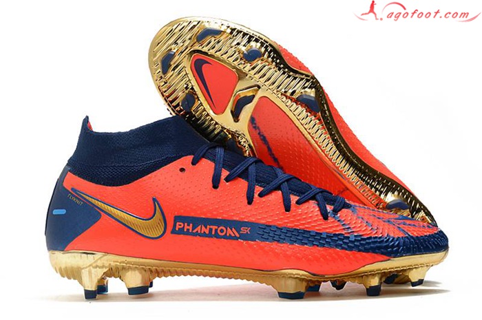 Nike Chaussures de Foot Phantom GT Elite Dynamic Fit FG Orange/Bleu