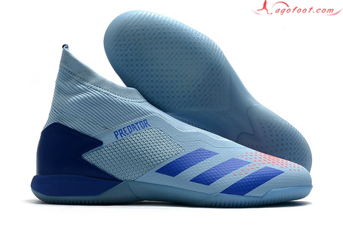 Adidas Chaussures de Foot PREDATOR 20.3 Laceless IN Bleu Clair