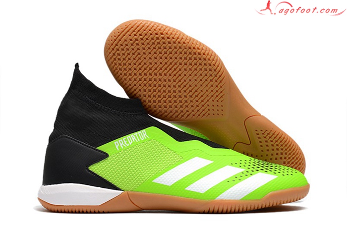 Adidas Chaussures de Foot PREDATOR 20.3 Laceless IN Vert/Noir