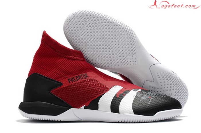 Adidas Chaussures de Foot PREDATOR 20.3 Laceless IN Rouge/Noir