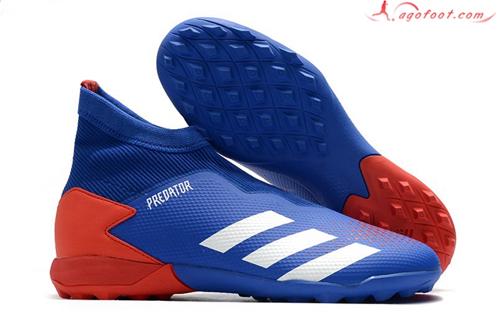 Adidas Chaussures de Foot Predator 20.3 Laceless TF Bleu