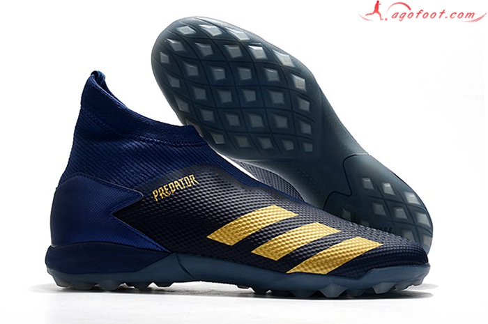 Adidas Chaussures de Foot Predator 20.3 Laceless TF Bleu Foncé
